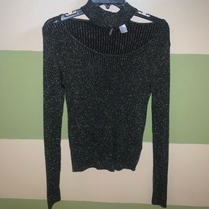 Gold black sparkly top